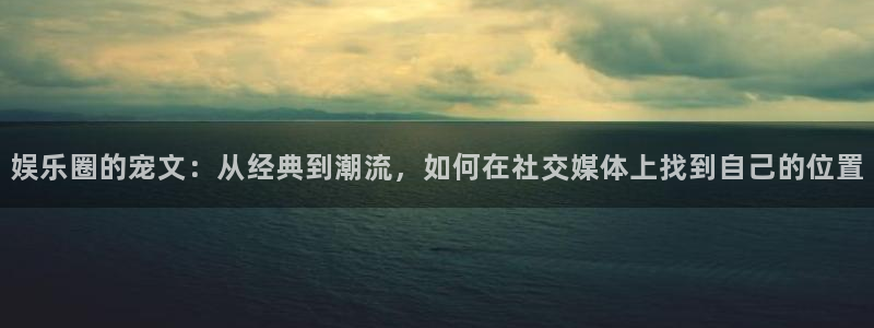 下载杏宇app：娱乐圈的宠文：从经典到潮流，如何在社交媒体上找到自己的位置